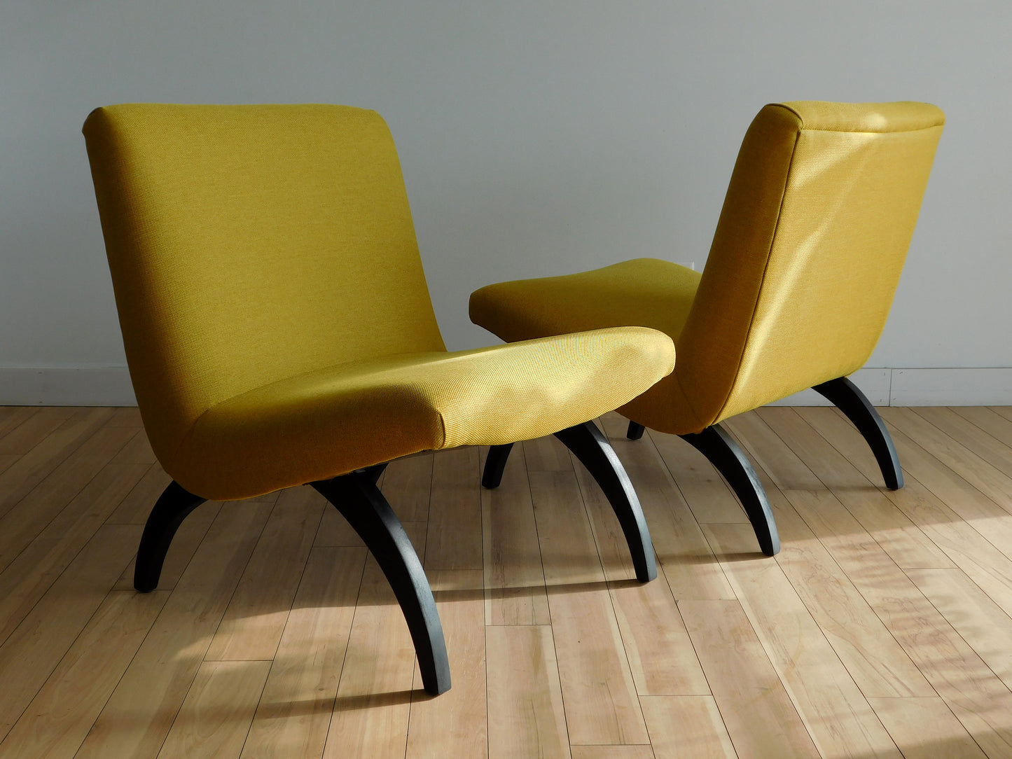 Milo Baughman style Scoop chairs