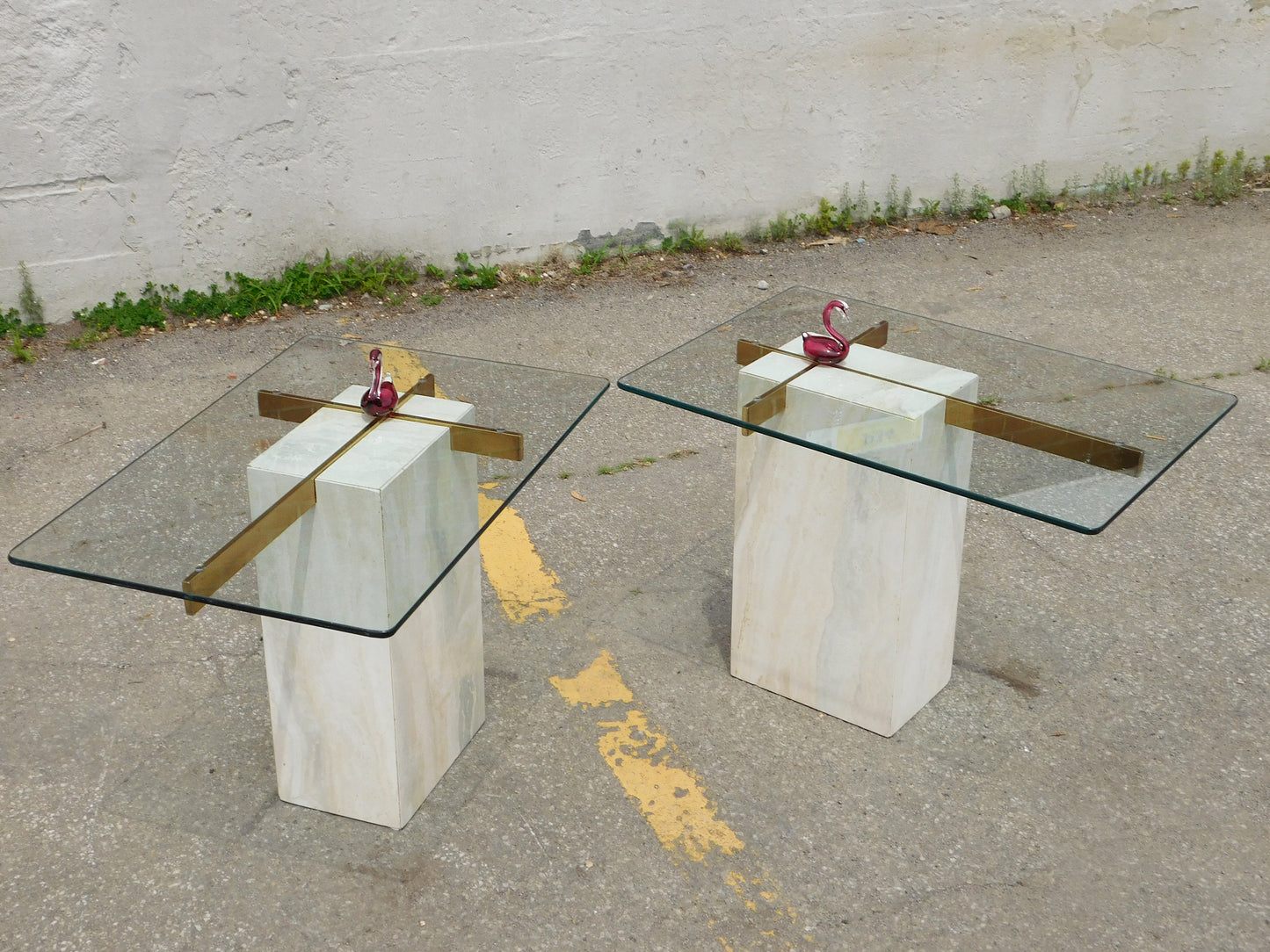 Travertine Side Table by Artedi