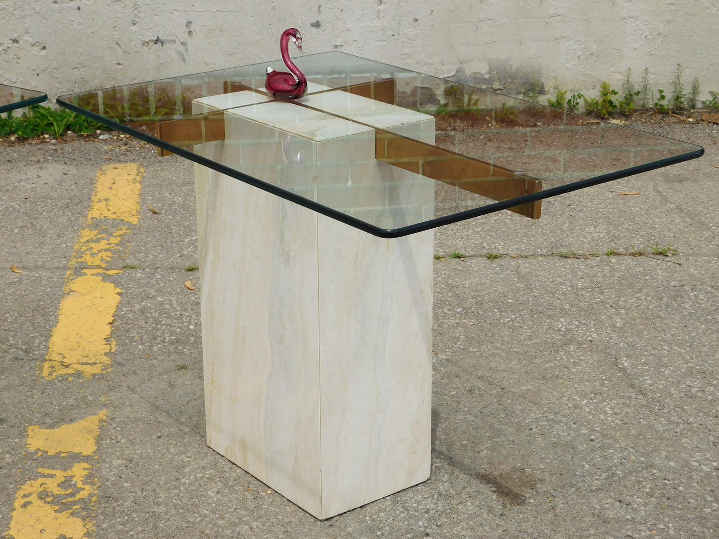 Travertine Side Table by Artedi