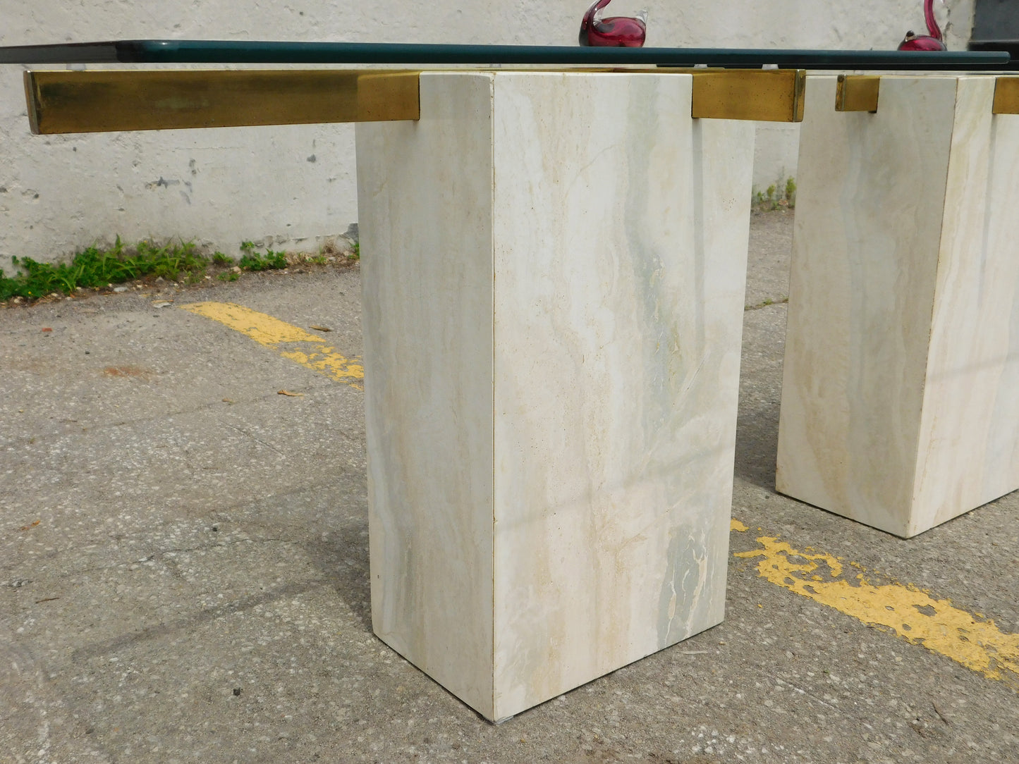Travertine Side Table by Artedi