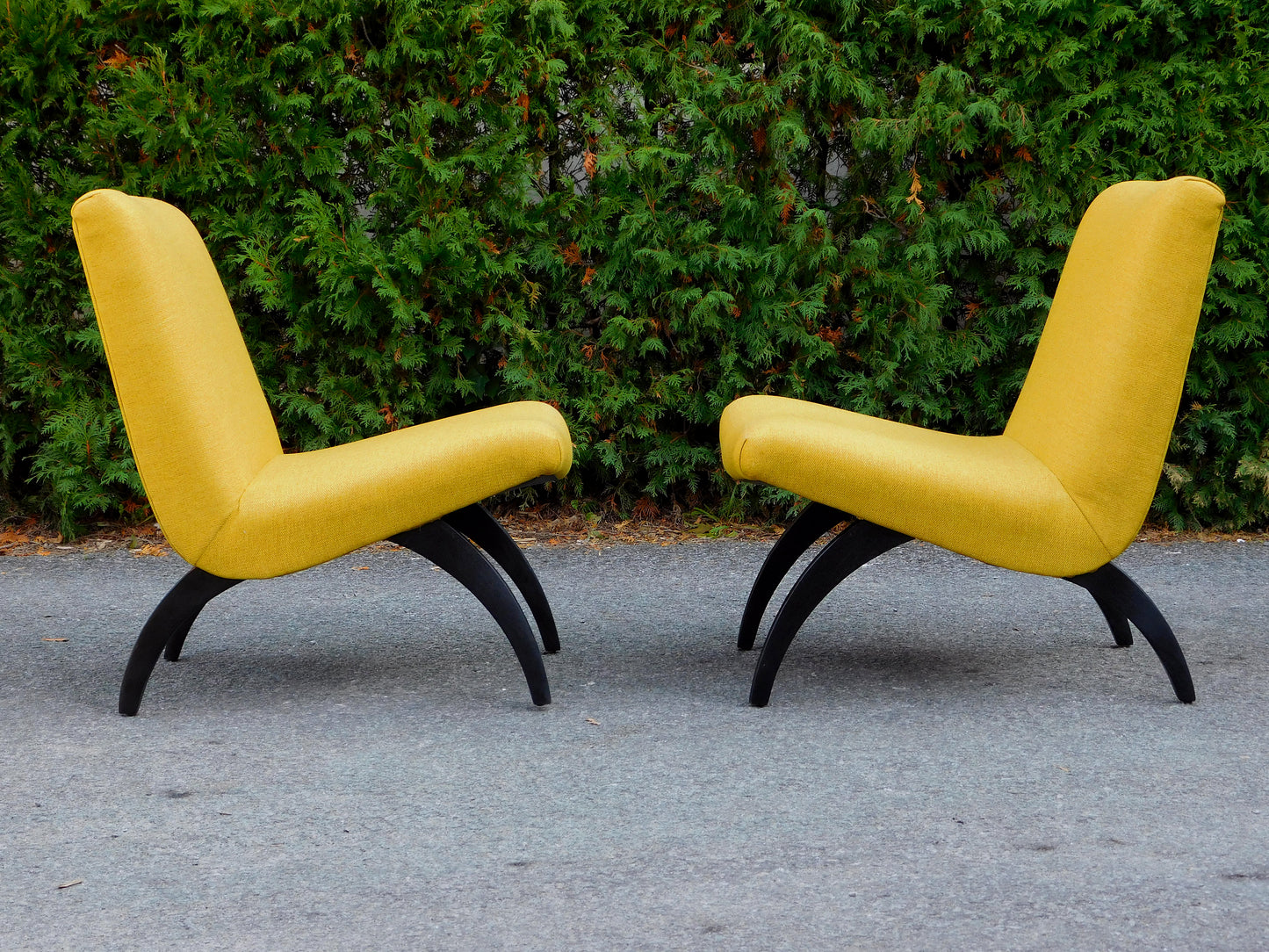 Milo Baughman style Scoop chairs