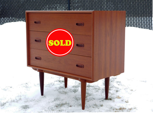 Danish 3 drawer teak dresser