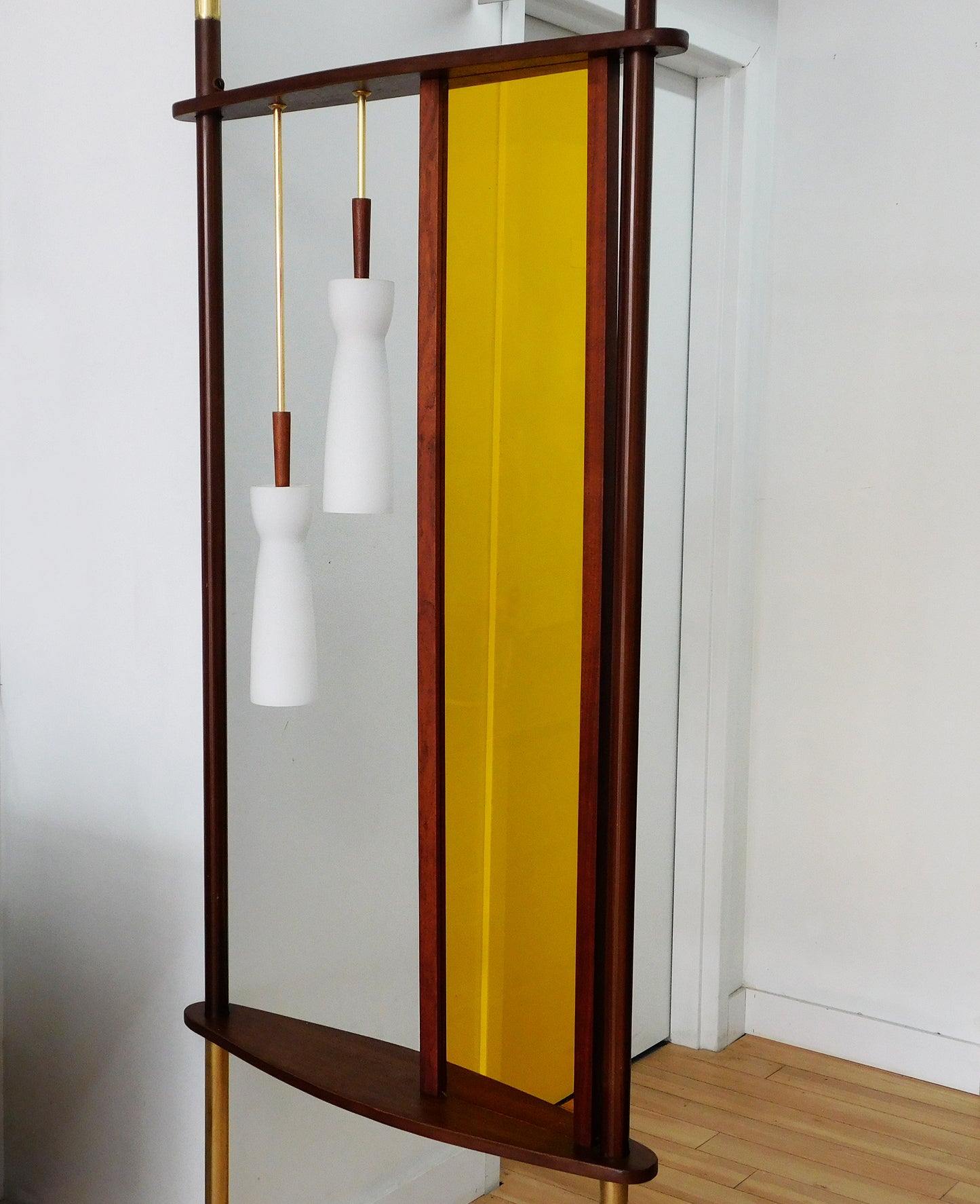 Mid century room tension pole divider