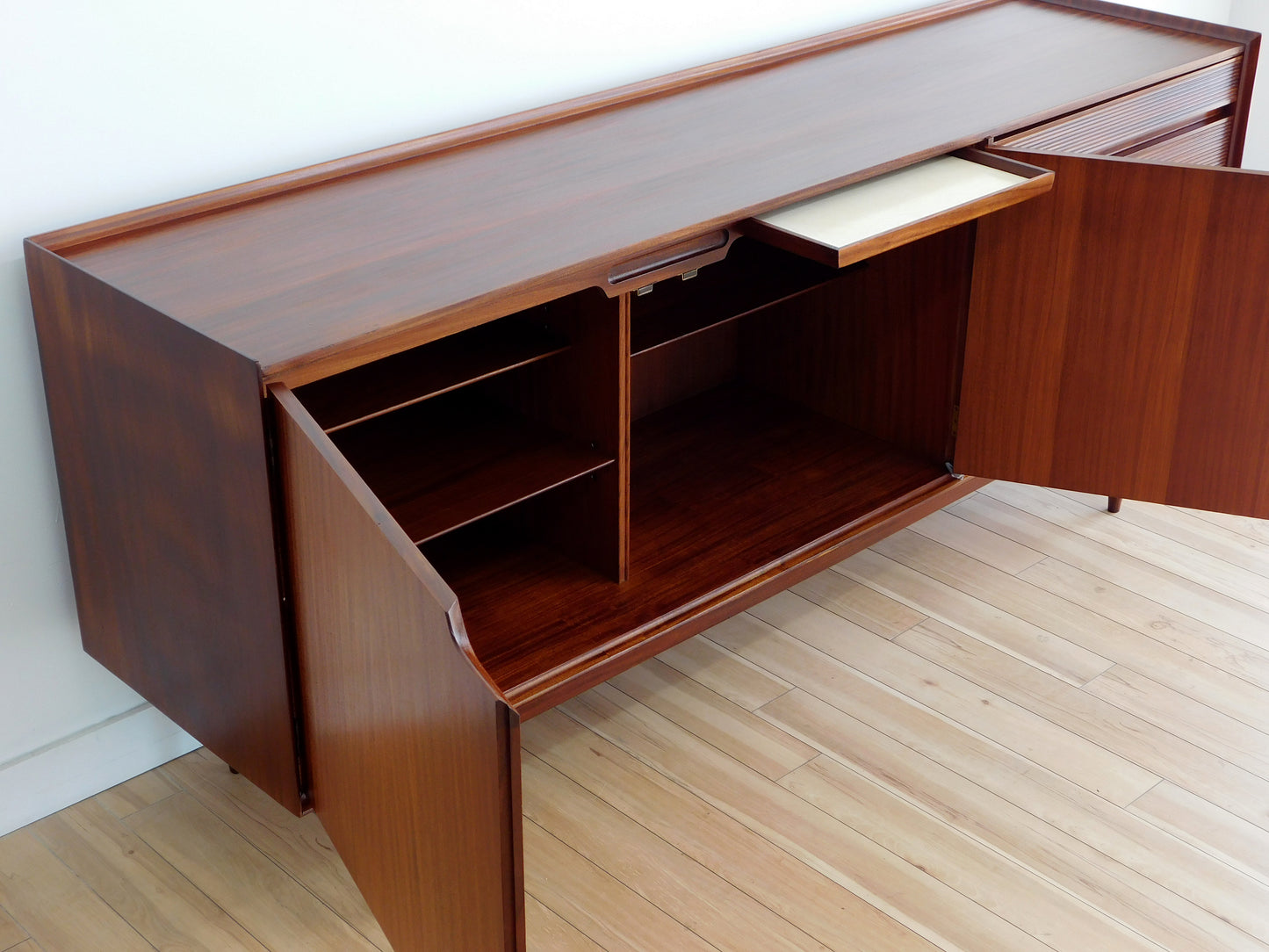 Vintage British Mid-Century Modern Afromasia Teak Credenza by Richard Hornby