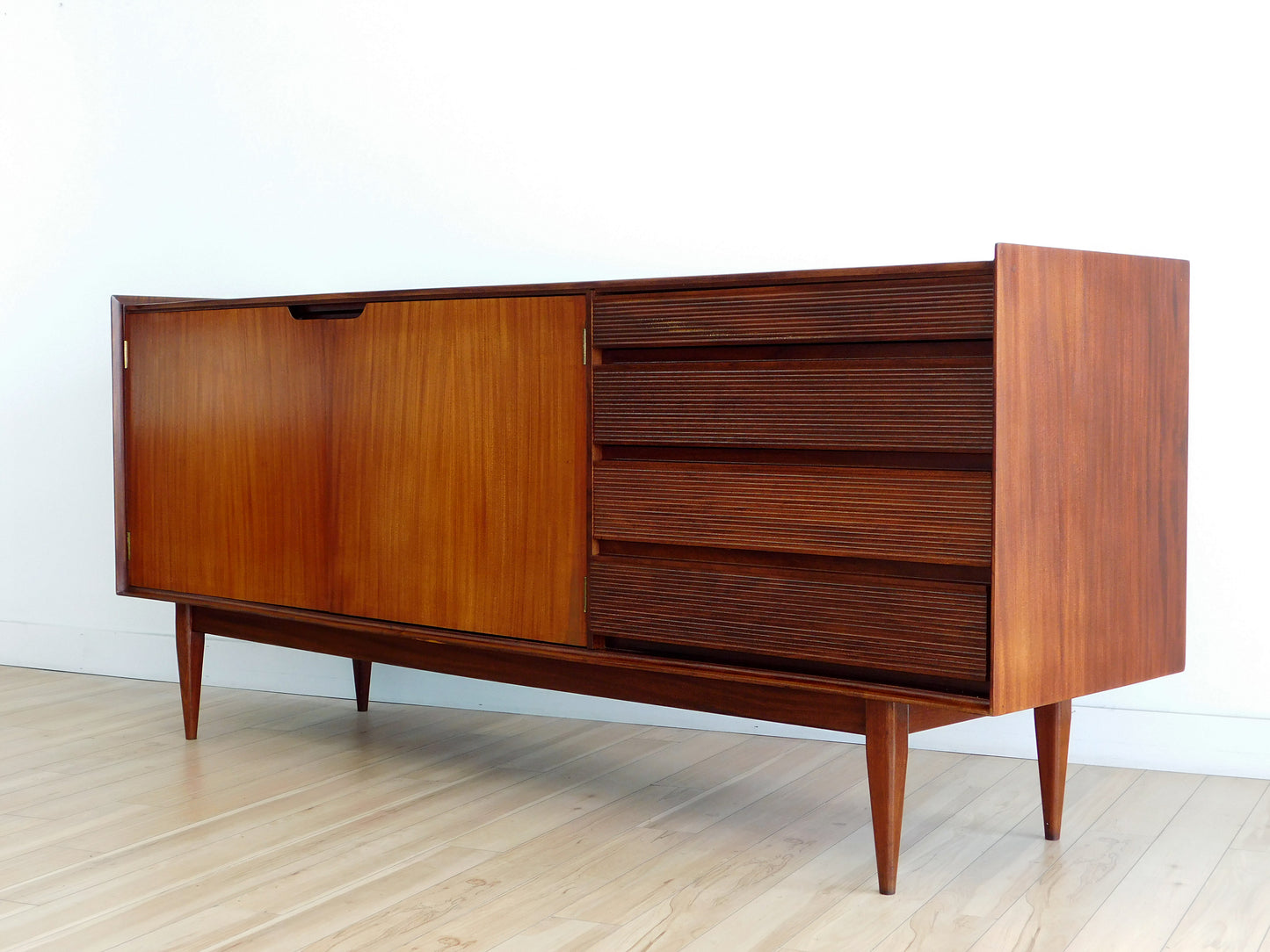 Vintage British Mid-Century Modern Afromasia Teak Credenza by Richard Hornby