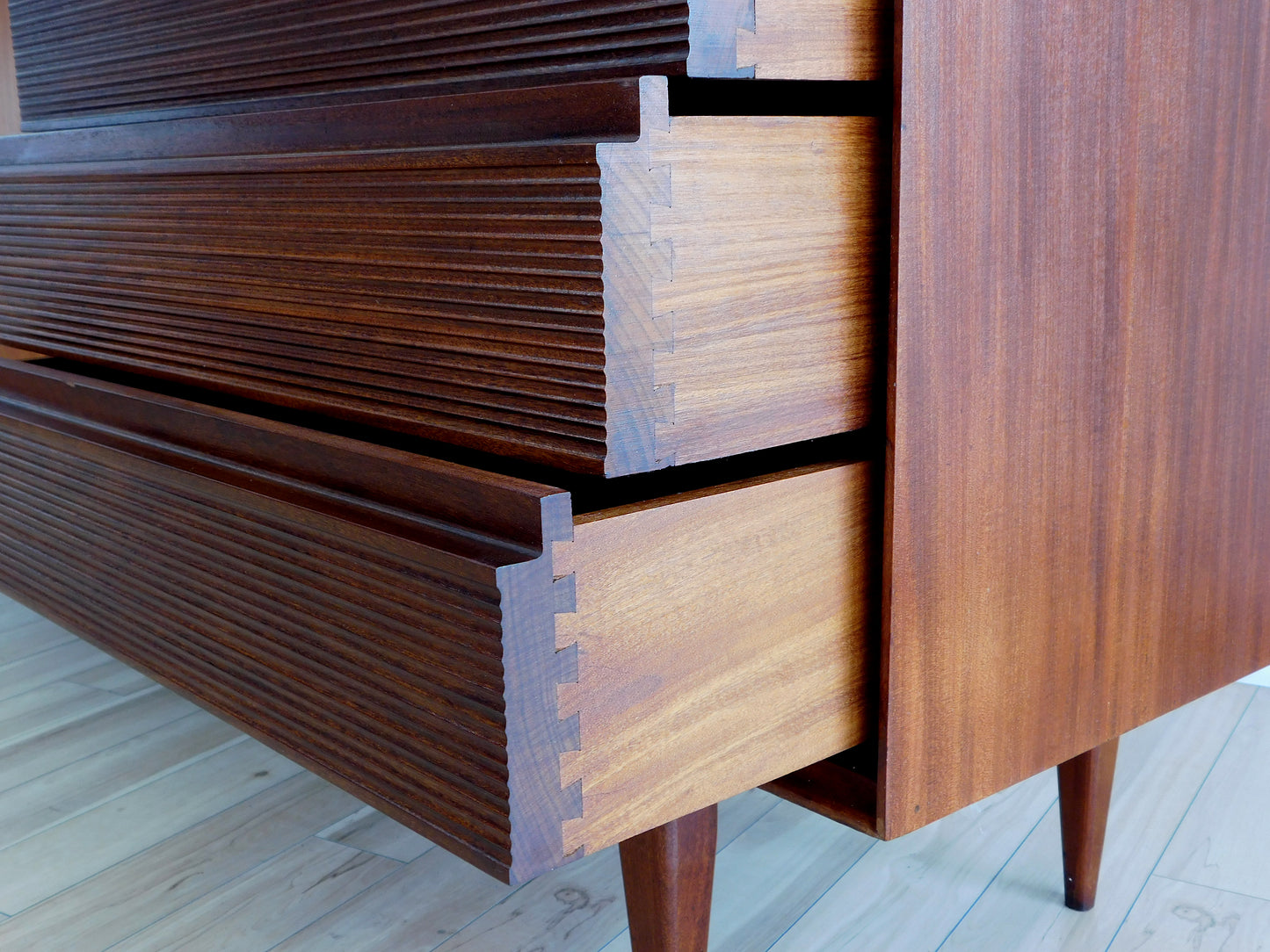 Vintage British Mid-Century Modern Afromasia Teak Credenza by Richard Hornby