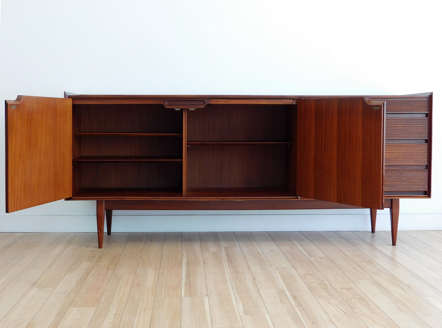 Vintage British Mid-Century Modern Afromasia Teak Credenza by Richard Hornby