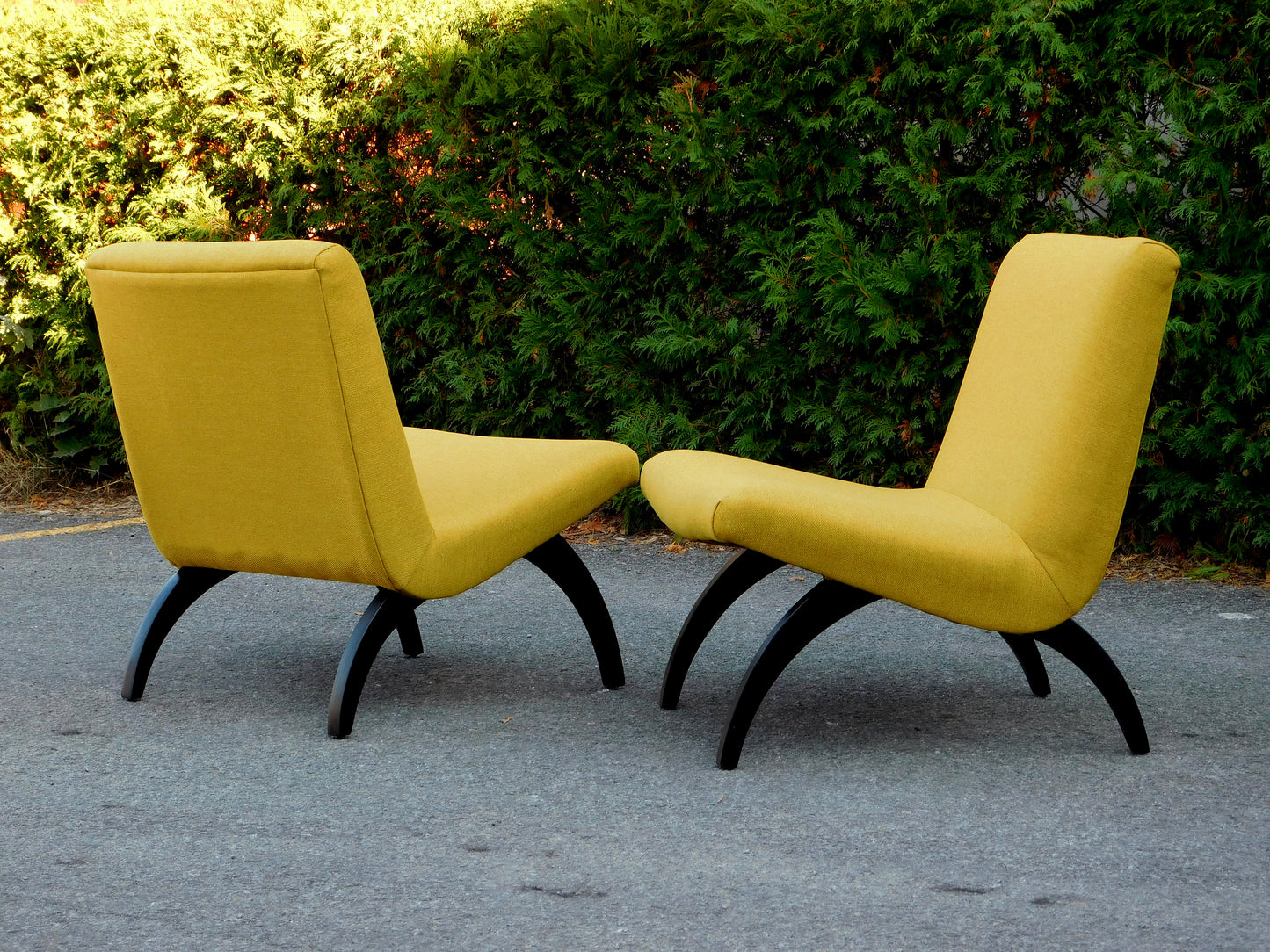 Milo Baughman style Scoop chairs